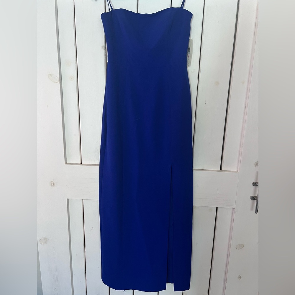 NWT Eliza J Royal Blue Crepe Dress Strapless